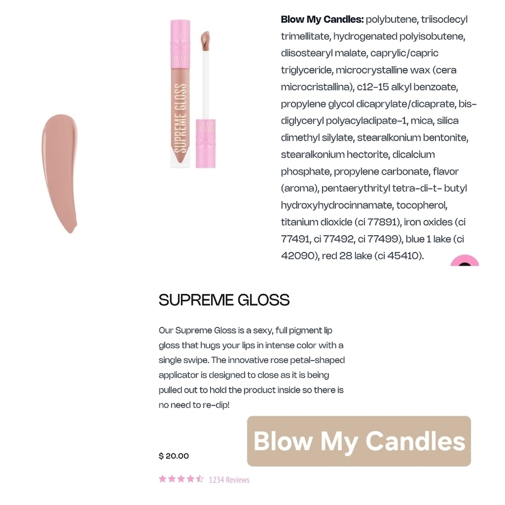 Jeffree Star Supreme Gloss in "Blow My Candles"